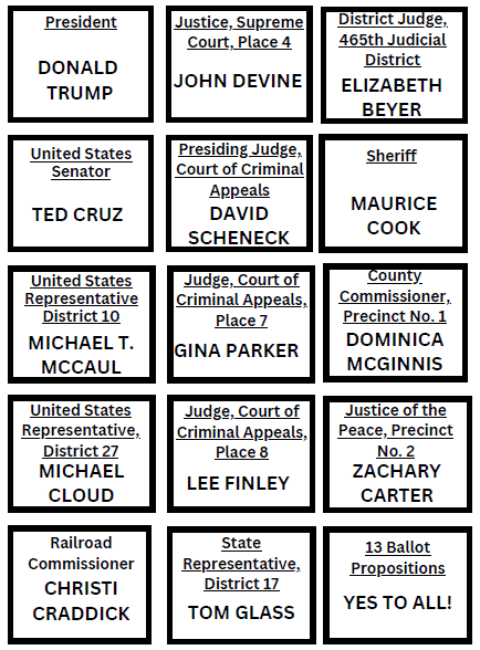 2024 GOP Primary Voter Guide - Bastrop County Conservatives